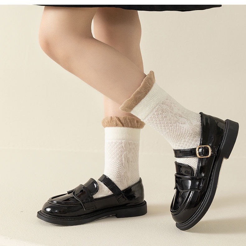 Set 5 Đôi Tất Vớ Cotton Len Họa Tiết Vintage Cho Trẻ Em Bé Gái Siêu Hot TECC1 Phanngoc06