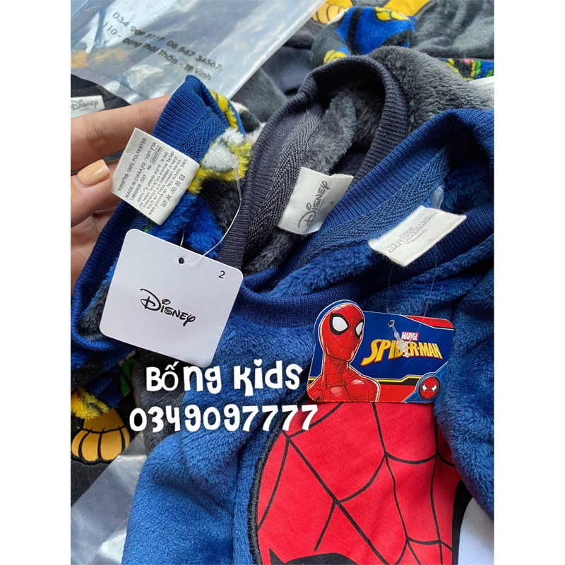 Bộ Lông Nhung Bé Trai In Hình Delta