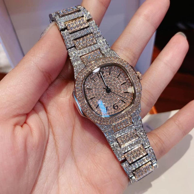 Đồng Hồ Davena 61665  Chính Hãng Máy Nhật Quartz , Kính Sapphire Mặt Vuông Full Đá