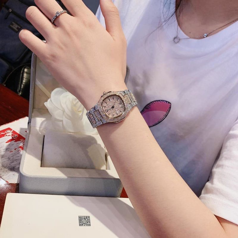 Đồng Hồ Davena 61665  Chính Hãng Máy Nhật Quartz , Kính Sapphire Mặt Vuông Full Đá