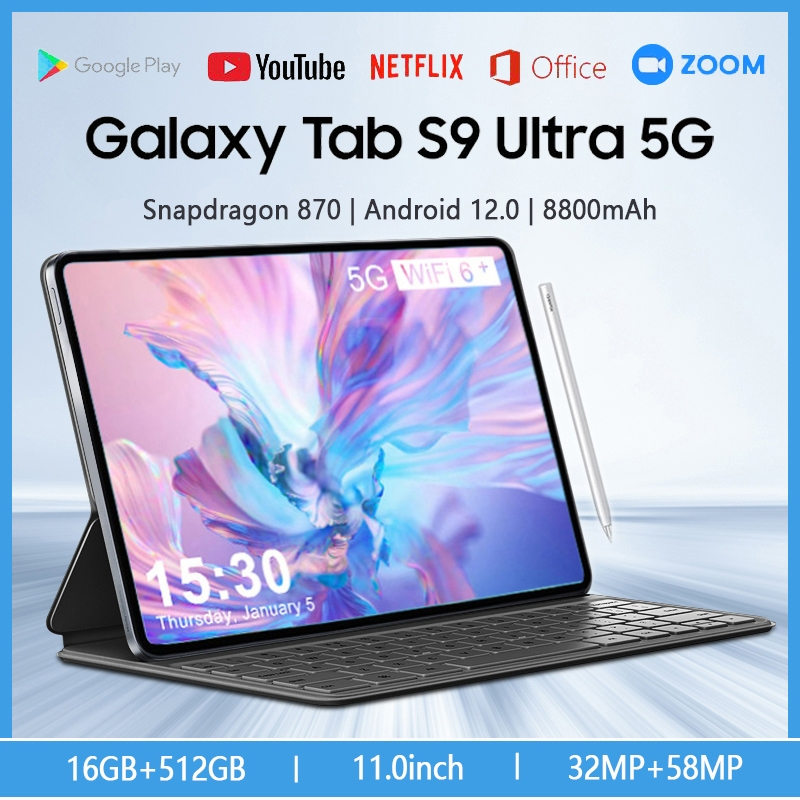 [Có COD] Máy tính bảng S9 Ultra 16+512GB Android 11inch hình Màn hình lớn Wifi 5G Dual SIM