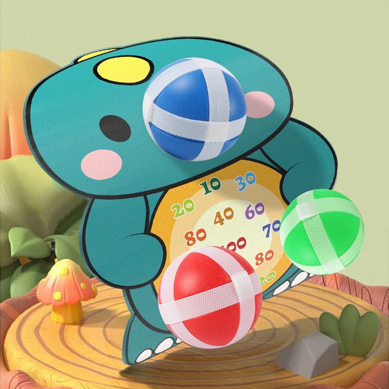 Đồ Chơi Súng Bắn Bóng Khủng Long Dính Kèm Bia Mục Tiêu Và Móc Treo-PUKAPI