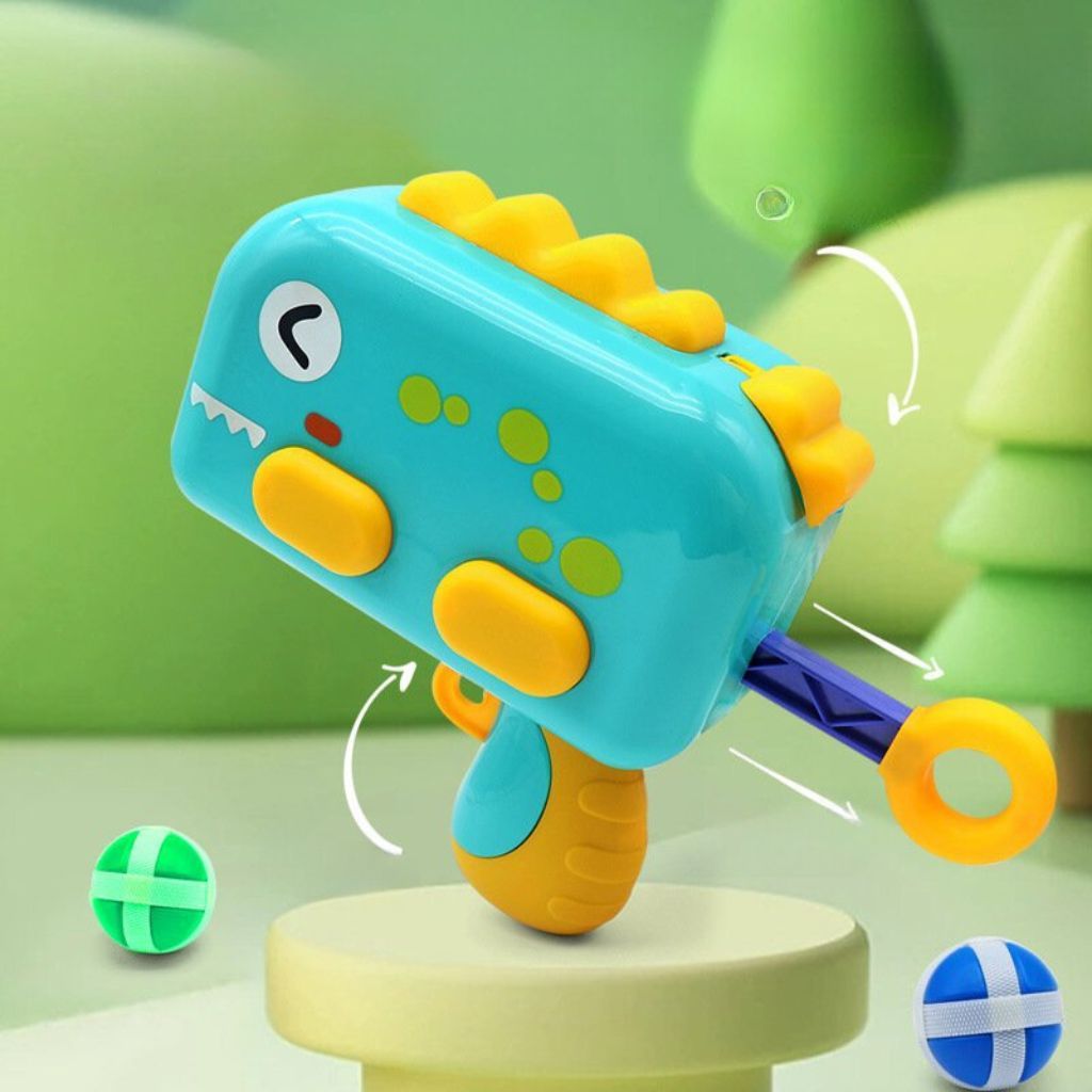 Đồ Chơi Súng Bắn Bóng Khủng Long Dính Kèm Bia Mục Tiêu Và Móc Treo-PUKAPI