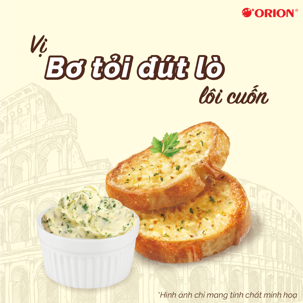 Túi 5 gói Bánh Mì Baguette Bon Orion Nướng Vị Bơ Tỏi Kiểu Ý 180g