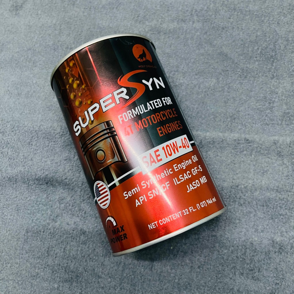 COMBO Nhớt Super Syn Xe Tay Ga 10w40 946ml + NHỚT LAP HỘP SỐ WOLF CHEMICALS 85W90 120ML