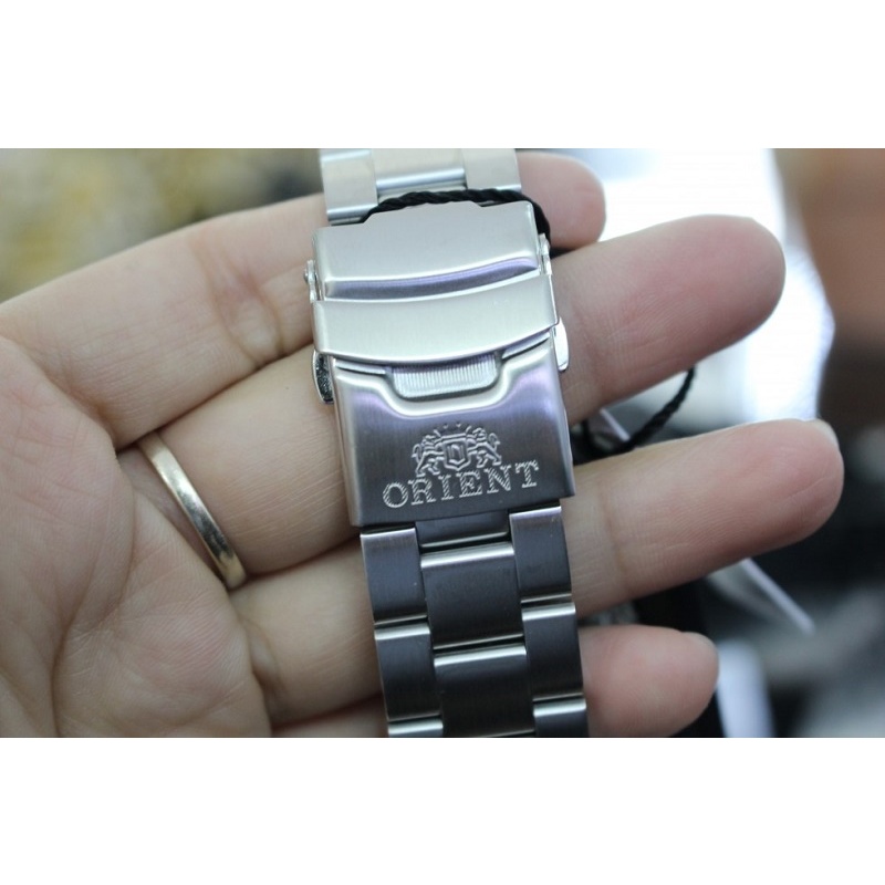 Dây Đồng Hồ Kim Loại Orient Jubilee thép không gỉ Khóa 2 Lớp Đầu Tai Ôm
