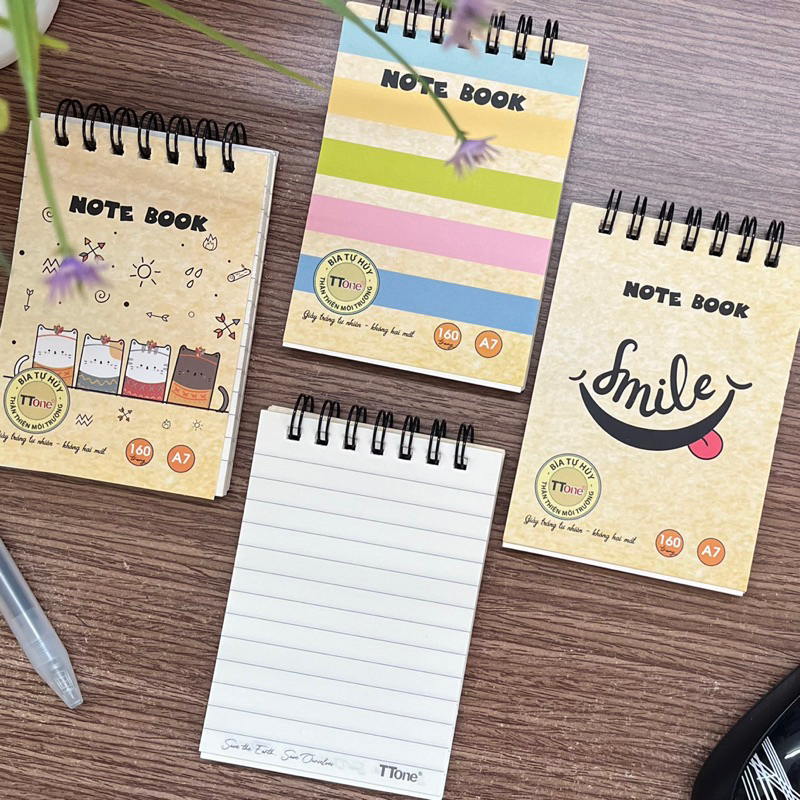 Sổ note nhỏ khổ A7, 160 trang/quyển