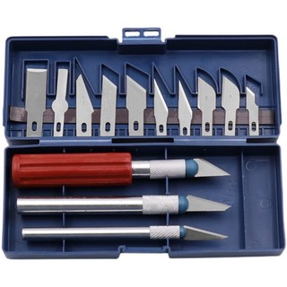 Dao khắc trổ 13in1, hợp kim cacbon + 13 lưỡi dao kích cỡ khác nhau