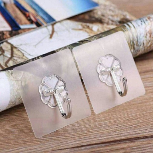Móc Dán Tường Trong Suốt Treo Đồ Dùng Thông Minh