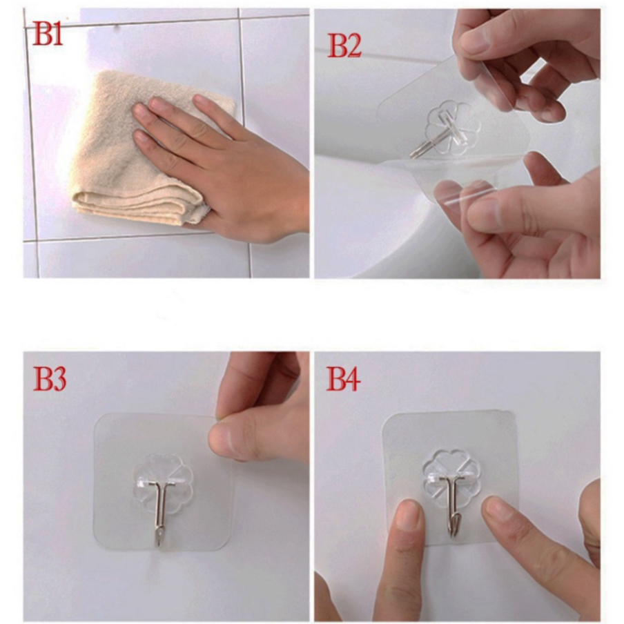 Móc Dán Tường Trong Suốt Treo Đồ Dùng Thông Minh