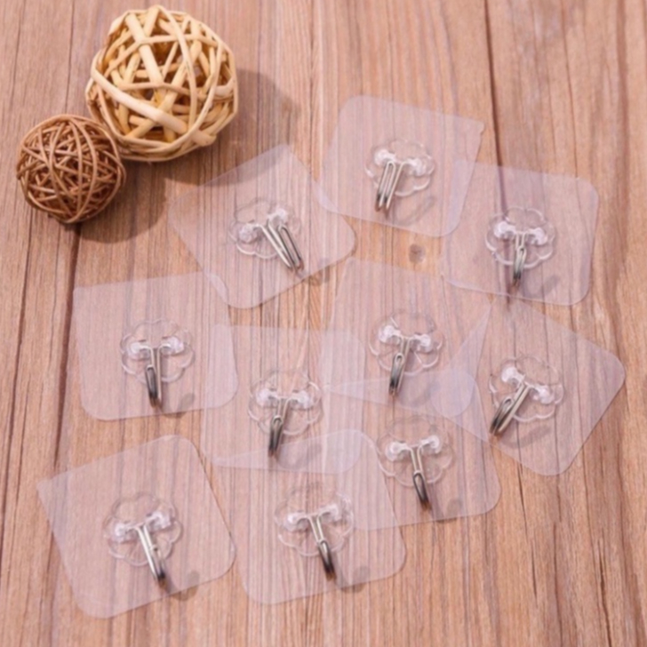 Móc Dán Tường Trong Suốt Treo Đồ Dùng Thông Minh