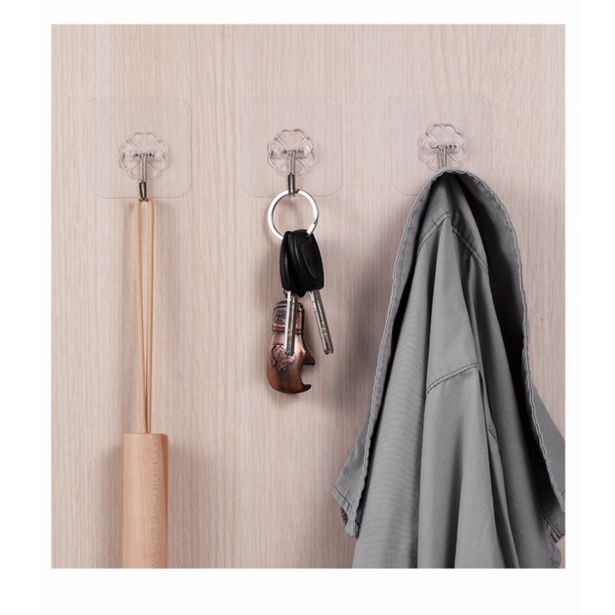 Móc Dán Tường Trong Suốt Treo Đồ Dùng Thông Minh