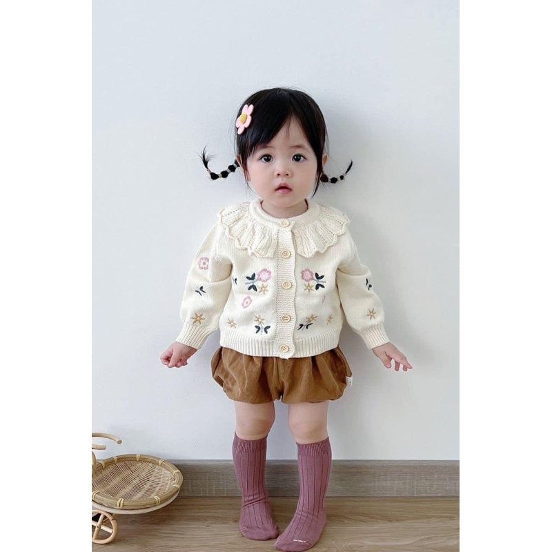 ÁO LEN BÉ THÊU HOA HÀNG QC