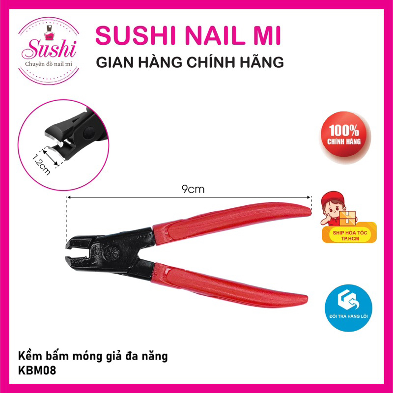 Kềm bấm móng thật, móng giả 2 in 1 đa năng bằng thép không gỉ  - Sushi nail mi
