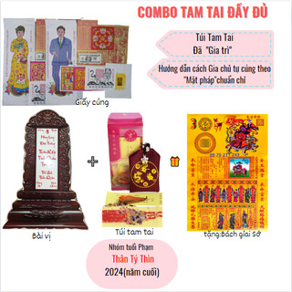 Giấy cúng TAM TAI 2024(Combo đầy đủ nam/nữ)kèm bài vị văn khấn hướng dẫn chi tiết