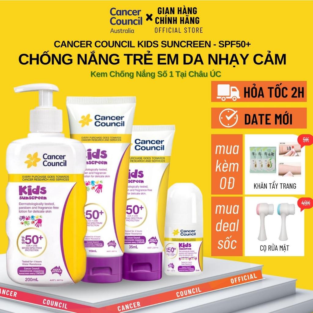Cancer Council Dành Cho Trẻ Em Kids Sunscreen SPF50+ 35ml - 100ml - 200ml