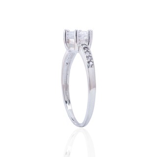 Nhẫn bạc nữ TWINKLE TIME trụ đá sáu chấu nạm đá cao cấp TT283