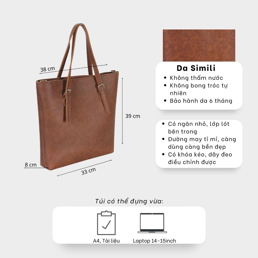 Túi Xách Nữ Da Công Sở đựng Laptop A4 bản to phù hợp đi dạy đi học đi làm SUPER BIG TOTE Limi bags