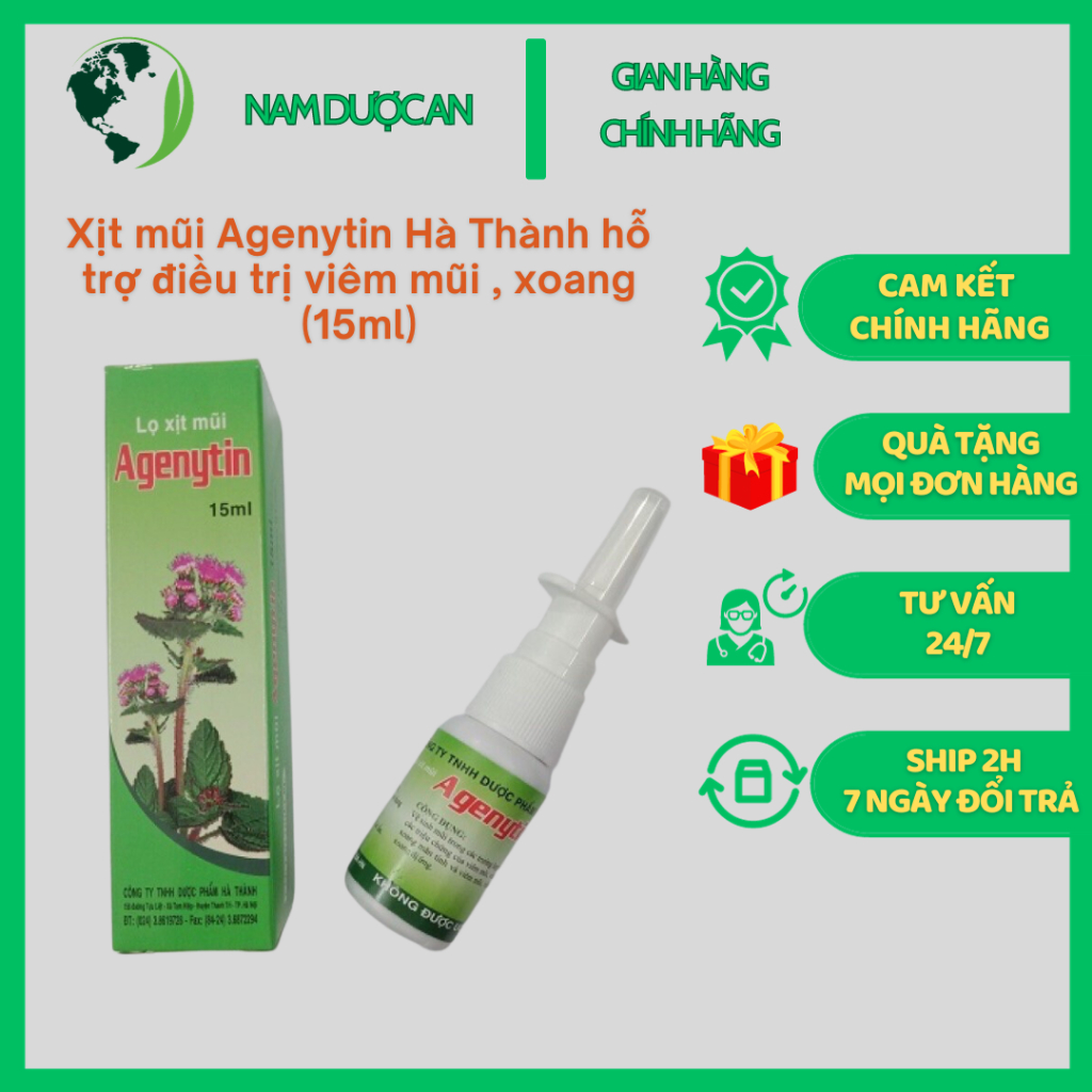Thuốc xịt mũi Agenytin chai 15ml Hà Thành