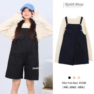 Quần yếm short ngố Ulzzang Kyubi JENI2 cài nút kèm túi trước (Nhiều màu) - Yếm Quần Kyubi YN22