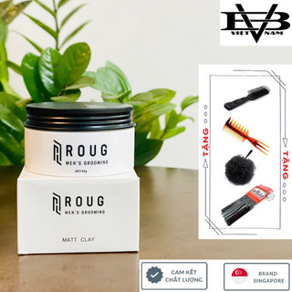 Sáp vuốt tóc Roug Matt Clay 90gr cao cấp Singapore + Tặng bộ lược belle 10 món, lược chaoba, lược texture