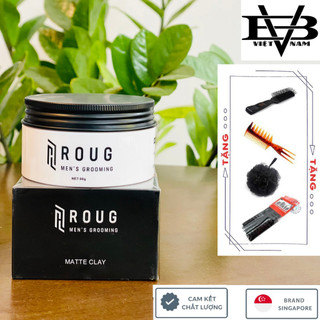 Sáp vuốt tóc Roug Matte Clay 90gr cao cấp Singapore + Tặng bộ lược belle 10 món, lược chaoba, lược texture