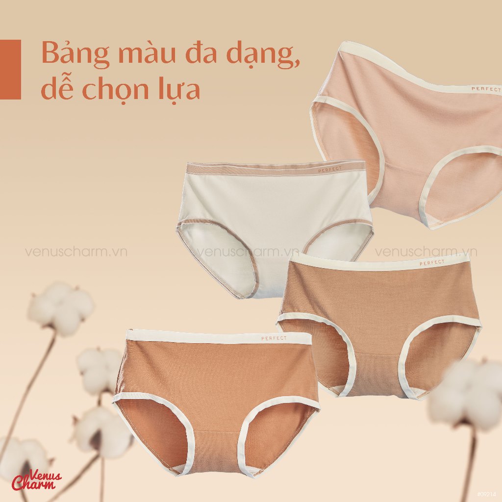 Quần lót nữ cotton cạp eo mỏng Venus Charm 09214