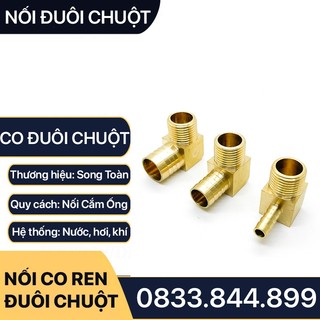 Co Ren Ngoài Đuôi Chuột Nối Ống Mềm Nhựa Pu - Đồng Thau - Airline Horse Elbow Connector Cong Cút 90 Độ