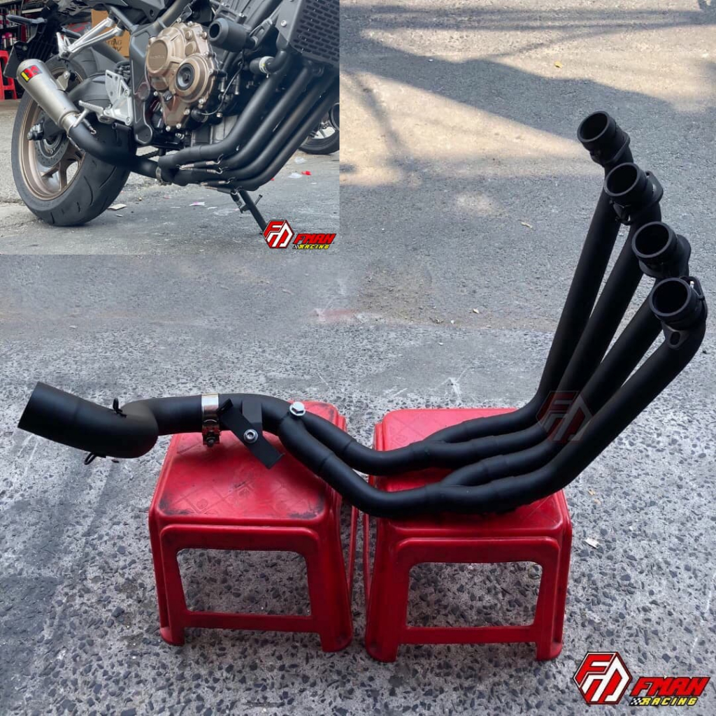 CỔ PÔ FULL CBR650R/CB650R (F) INOX-304 ĐEN THAILAND