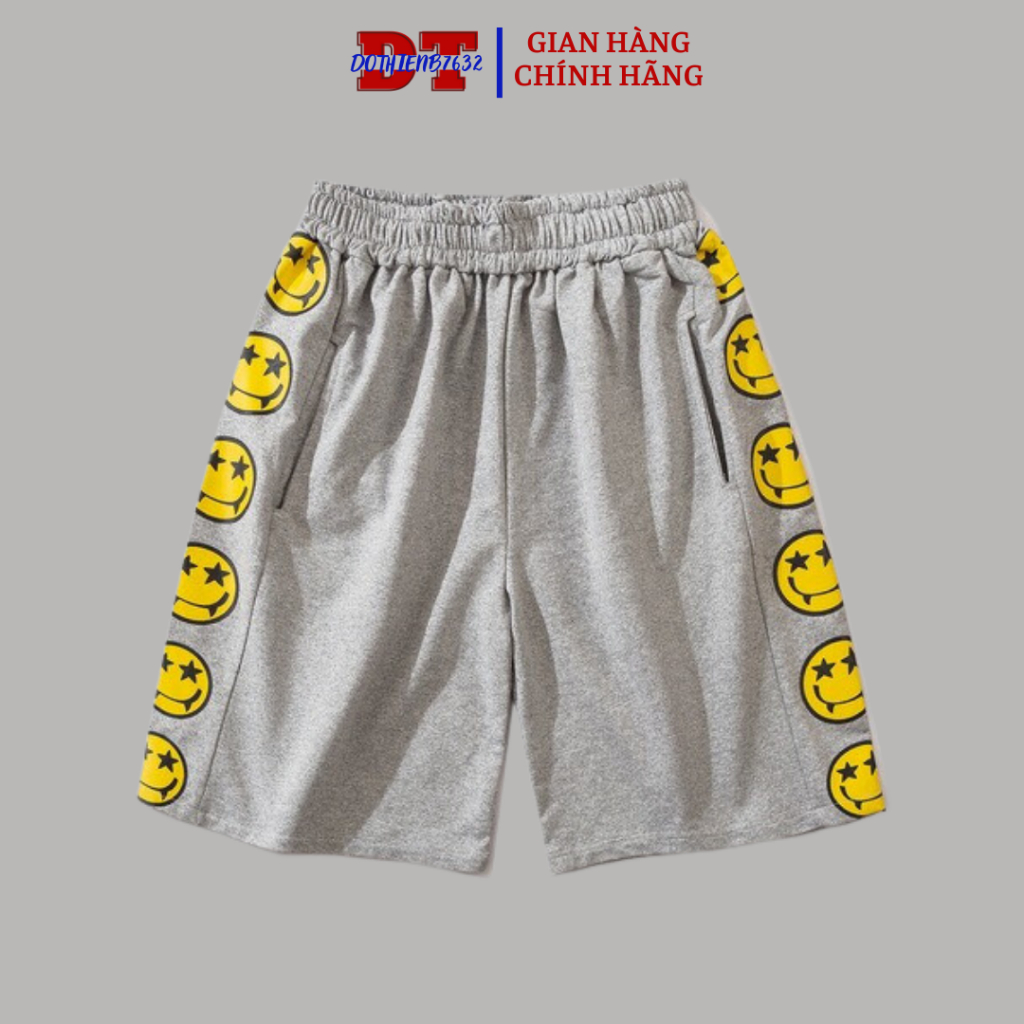 Quần short uinisex MẶT CƯỜI có size 40kg tới 70kg chất vải NỈ co dãn mát mẻ - DTB SL