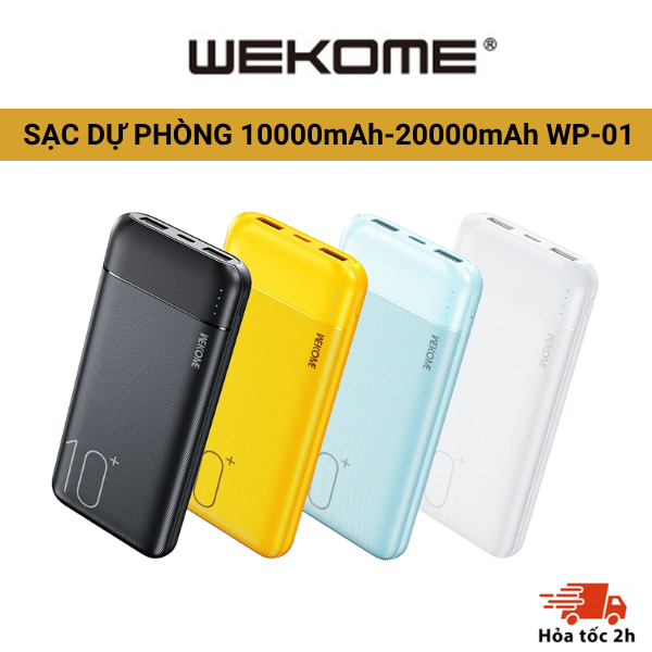 Pin sạc dự phòng WEKOME WP- 01 Dung lượng pin 10000mAh/20000mAh- Sạc cho nhiều thiết bị điện thoại -