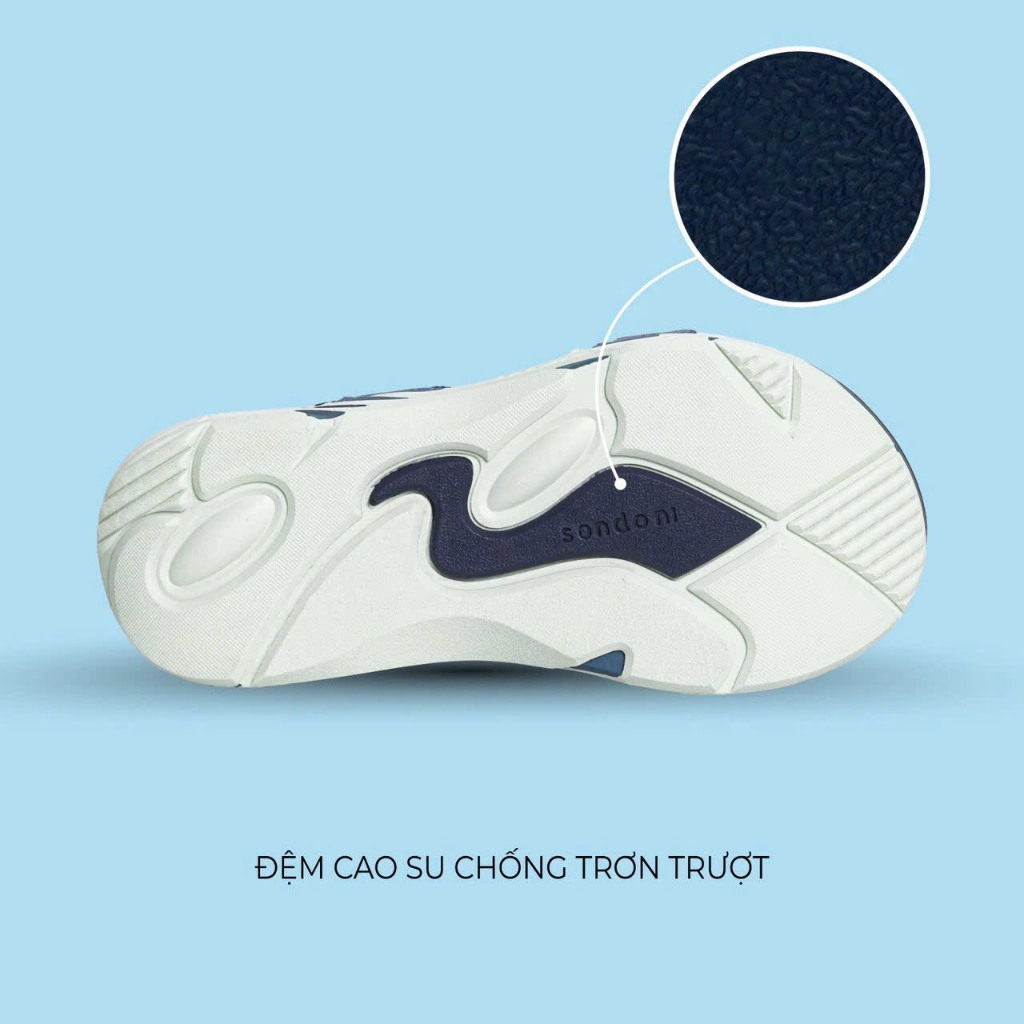 Giày Sandals S2 SONDONI Nam Nữ Quai Z Đế Xanh - Trắng Dây Dù Siêu Nhẹ Siêu Bền - Tặng kèm vớ