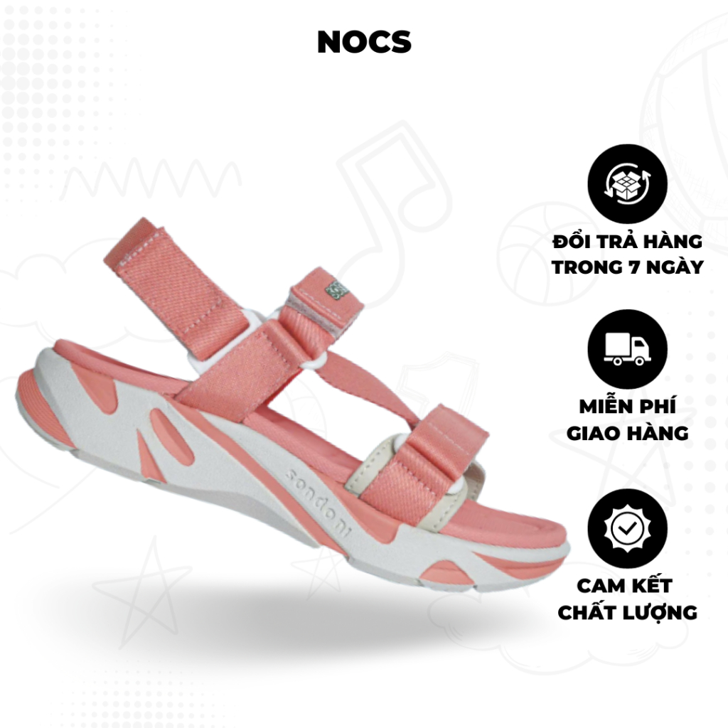 Giày Sandals S2 SONDONI Nữ Quai Z Đế Hồng - Trắng Dây Dù Siêu Nhẹ Siêu Bền - Tặng kèm vớ