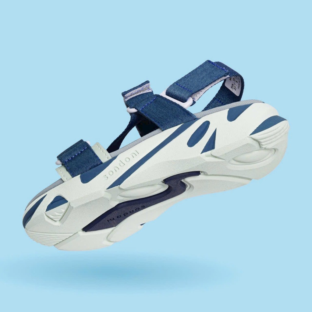 Giày Sandals S2 SONDONI Nam Nữ Quai Z Đế Xanh - Trắng Dây Dù Siêu Nhẹ Siêu Bền - Tặng kèm vớ