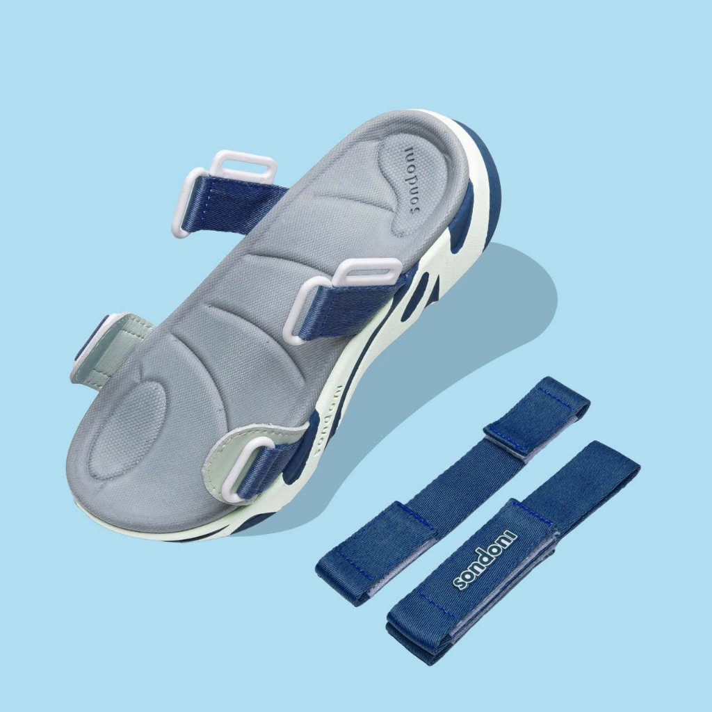 Giày Sandals S2 SONDONI Nam Nữ Quai Z Đế Xanh - Trắng Dây Dù Siêu Nhẹ Siêu Bền - Tặng kèm vớ