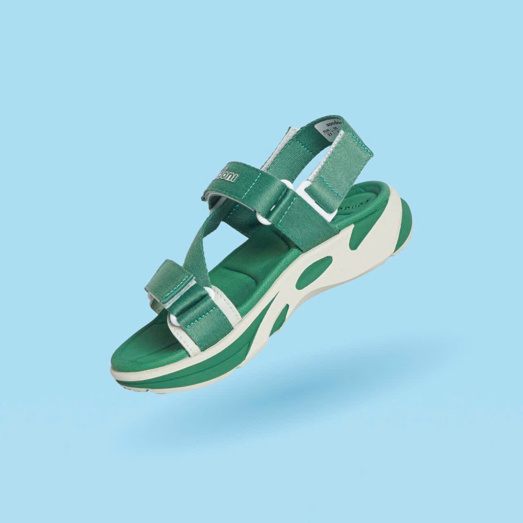 Giày Sandals S2 SONDONI Nữ Quai Z Đế Phối Màu Xanh - Be Dây Dù Siêu Nhẹ Siêu Bền - Tặng kèm vớ