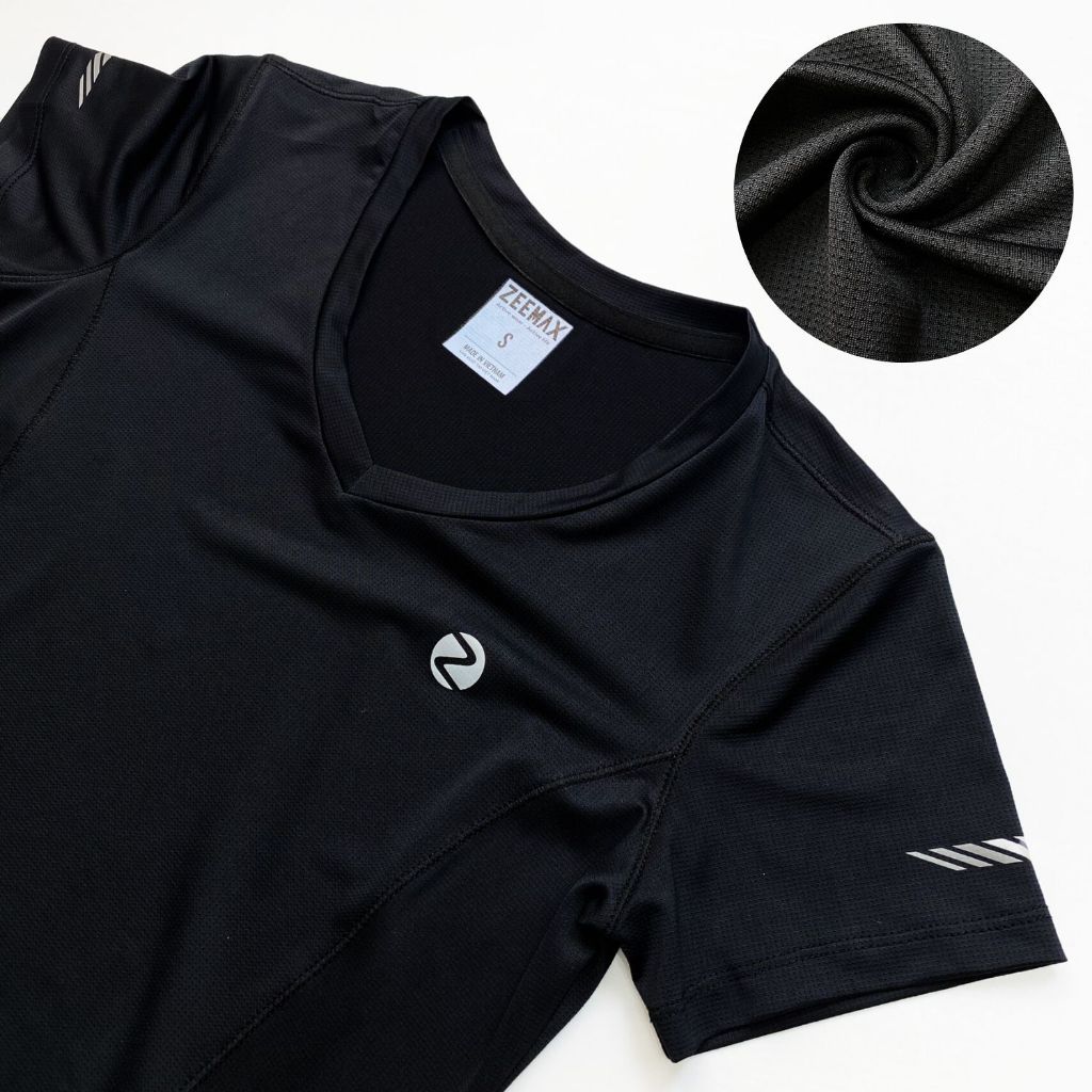 Áo Thể Thao Nữ Zeemax Cổ Tim Vải Lỗ Kim Thoáng Khí Thấm Hút Co Dãn Tập Gym,Yoga,Chạy Bộ Nhiều Màu-A2302