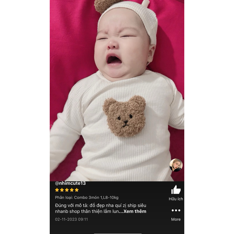 Bodysuit dài tay cho bé trai ,bé gái kèm quần dài và mũ vải cotton gân hàn mềm mại co giãn,mặc thu đông từ 4 đến 12kg.