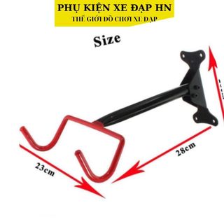 Giá treo xe đạp lên tường ngang 2 móc giá treo xe đạp lên tường 2-4 lỗ siêu chắc chắn