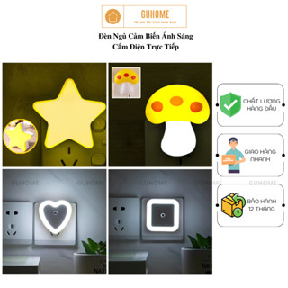 Đèn Ngủ Cảm Biến Ánh Sáng, Tự Động Bật Tắt, Tiết Kiệm Năng Lượng, Đèn Trang Trí, Đèn Phòng Ngủ