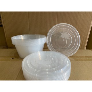 30 hộp nhựa tròn 1250ml- trong dùng đựng bún,bánh canh, nước lèo