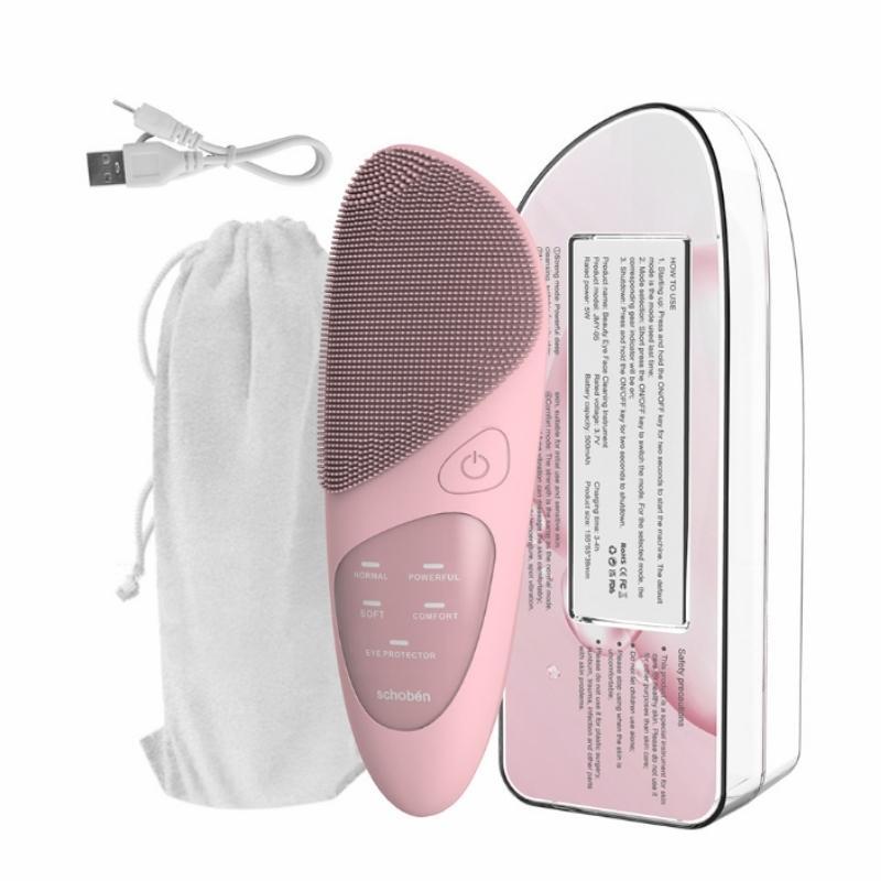 Máy rửa mặt silicon cầm tay đa năng 5 cấp độ, massage mắt giảm nếp nhăn