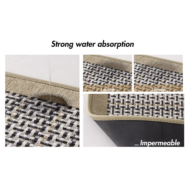 Thảm lau chân nhà bếp cao cấp 2 lớp thấm nước dễ vệ sinh đế cao su chống trượt siêu bám sàn