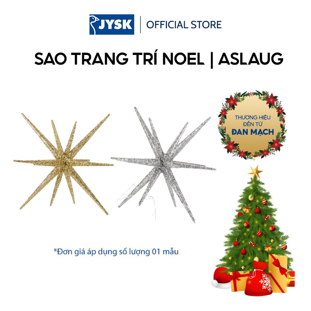Sao trang trí Noel | JYSK Aslaug | Polypropylene | màu bạc/vàng | DK12xC8cm