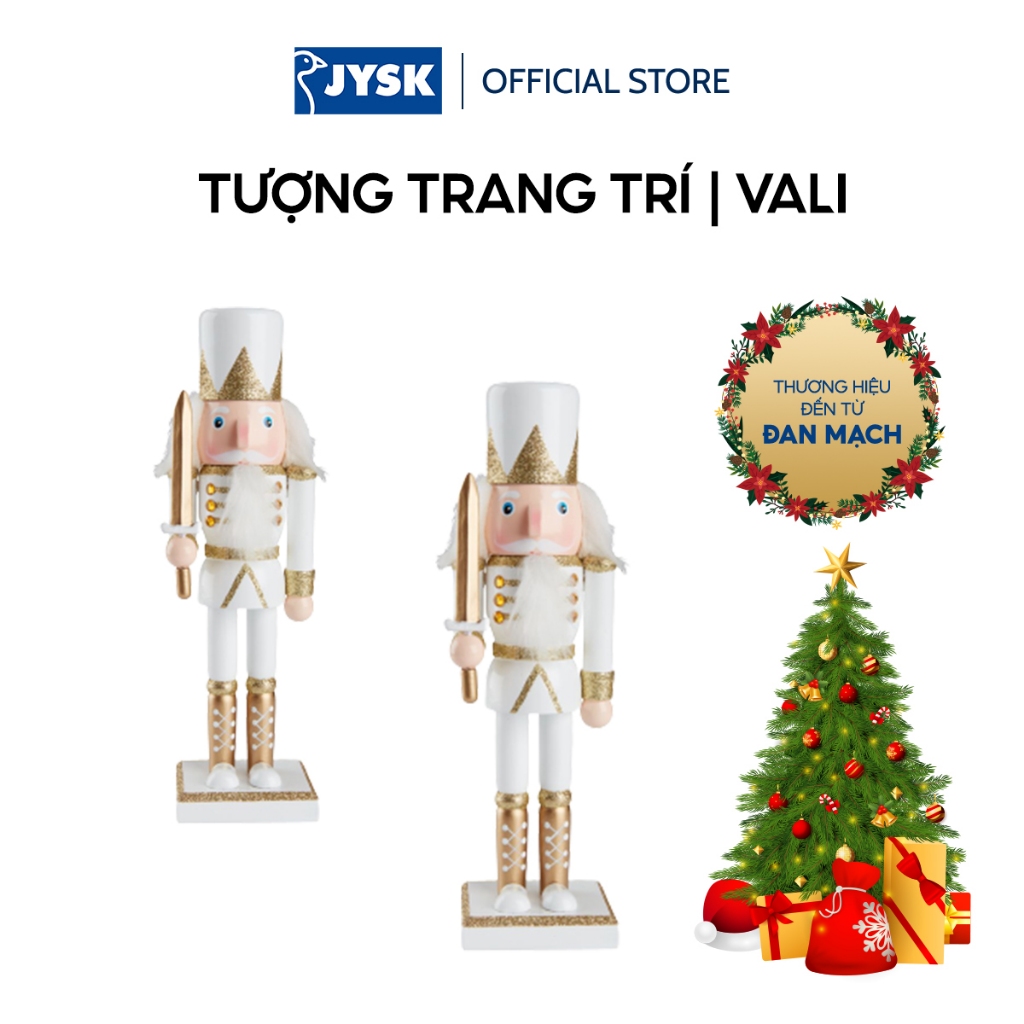 Tượng trang trí giáng sinh | JYSK Vali | gỗ | trắng | R7xD6xC25cm