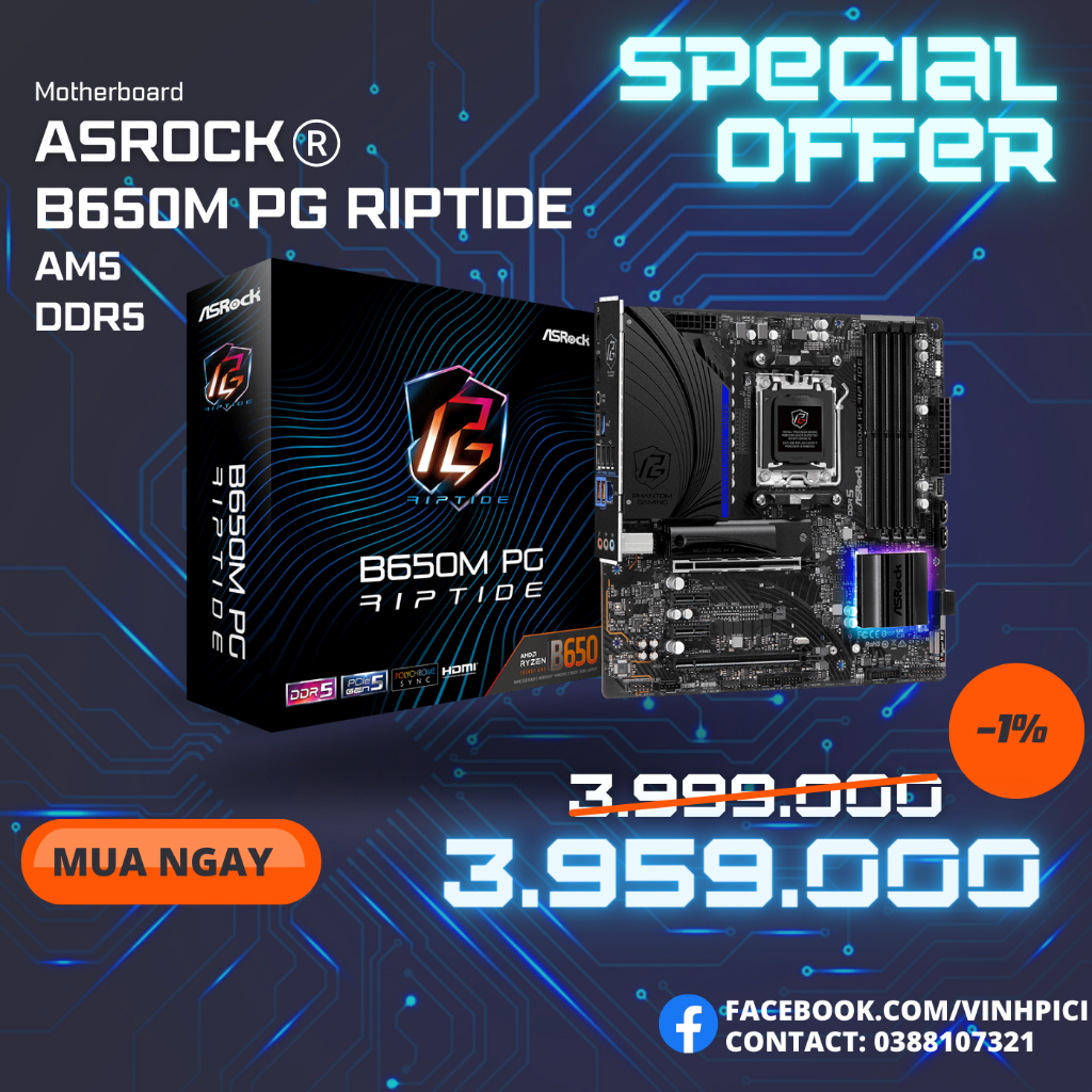 Mainboard ASROCK B650M PG Riptide [NEW]