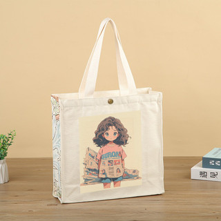 Túi Vải Đeo Vai XinhStore Họa Tiết Anime Có Dây Kéo