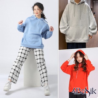 Áo Hoodie trơn basic nam nữ unisex form rộng mặc cực đẹp, chất nỉ cotton Hàn cao cấp, hợp mọi thời đại - 4BASIK AHD01