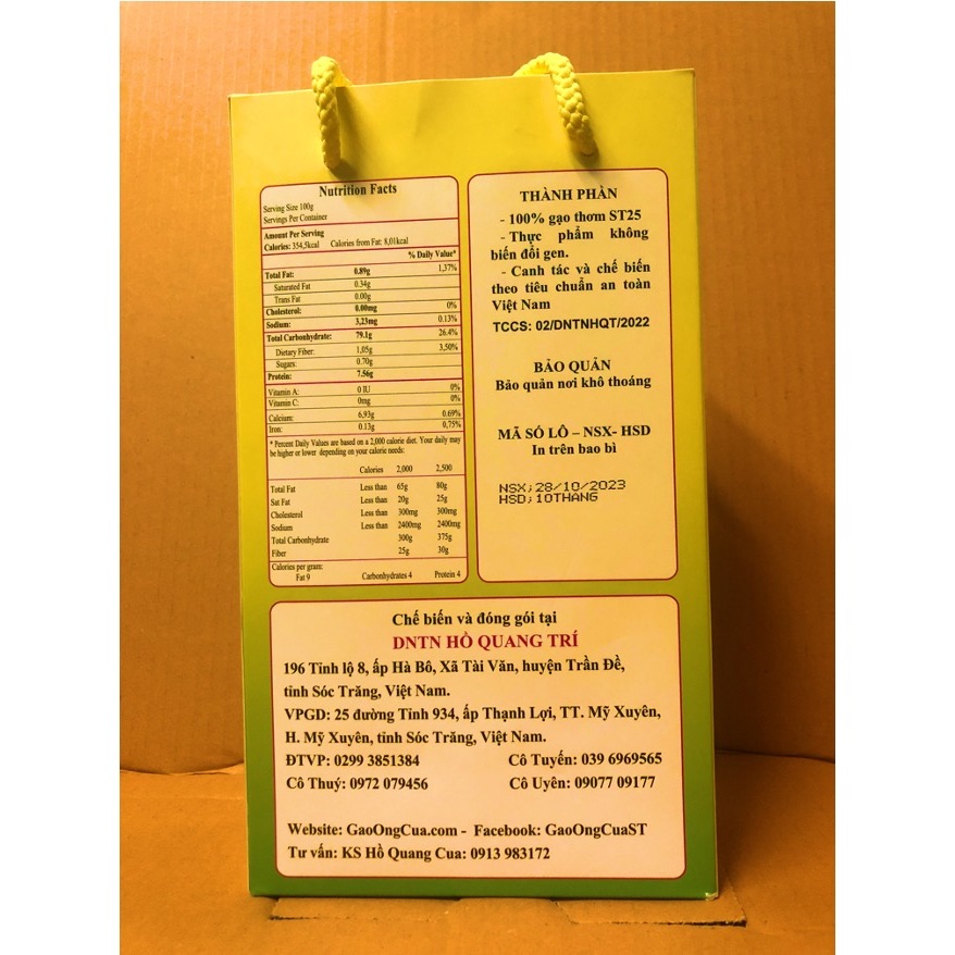 GẠO ÔNG CUA ST25 LÚA TÔM_Hộp 2kg