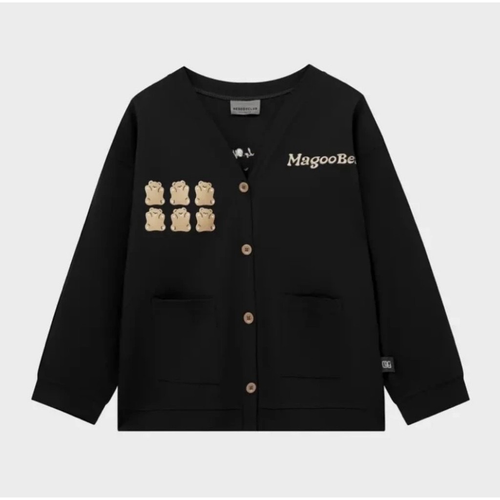 Áo len cardigan khoác ngoài nữ chất len dệt kim mềm form rộng hình gấu cúc gỗ loại đẹp basic hottrend thu đông DELIZ